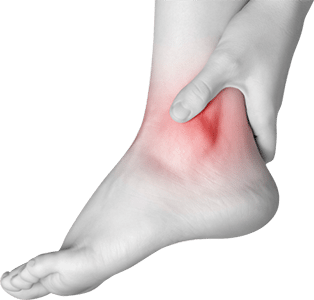 What is the relationship between a knee-jerk response test and ankle sprain?